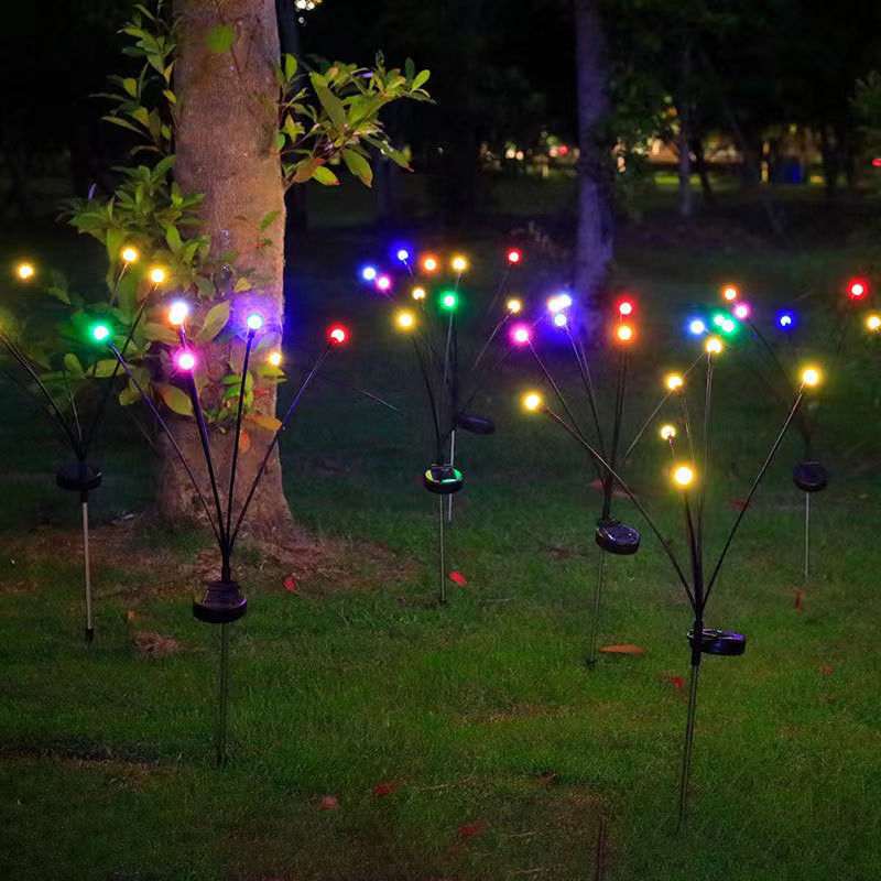 Luce da giardino a luci di fuoco ad energia solare impermeabile per percorsi all'aperto 8 teste