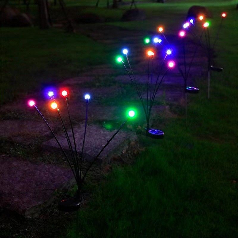 Luce da giardino a luci di fuoco ad energia solare impermeabile per percorsi all'aperto 8 teste
