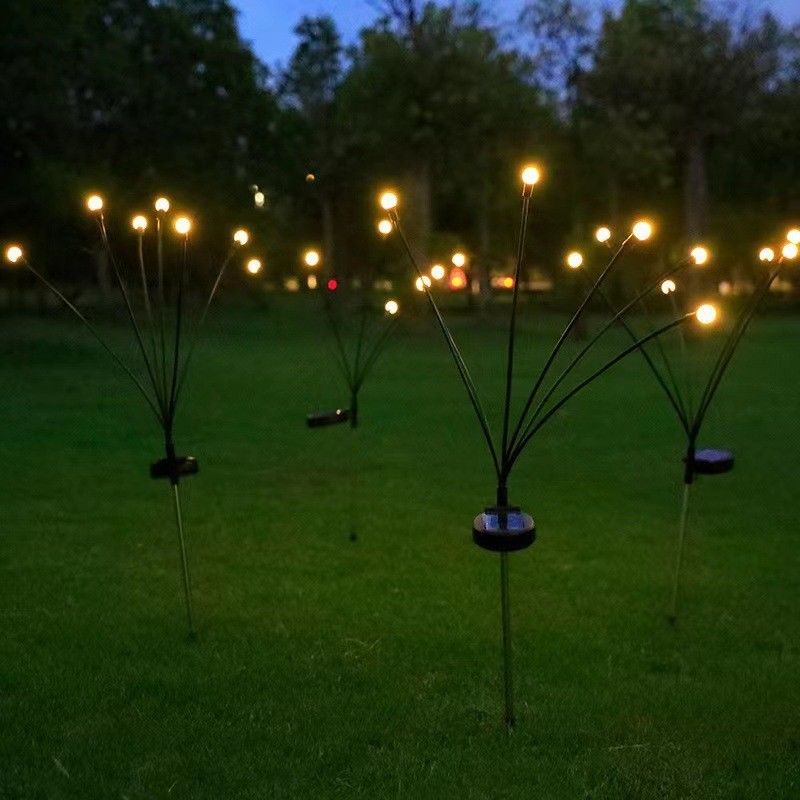 Luce da giardino a luci di fuoco ad energia solare impermeabile per percorsi all'aperto 8 teste