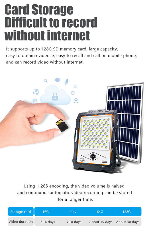 120° angolo di raggio 100 200 300 400watt Luce solare con telecamera Cctv Lampade a LED in alluminio