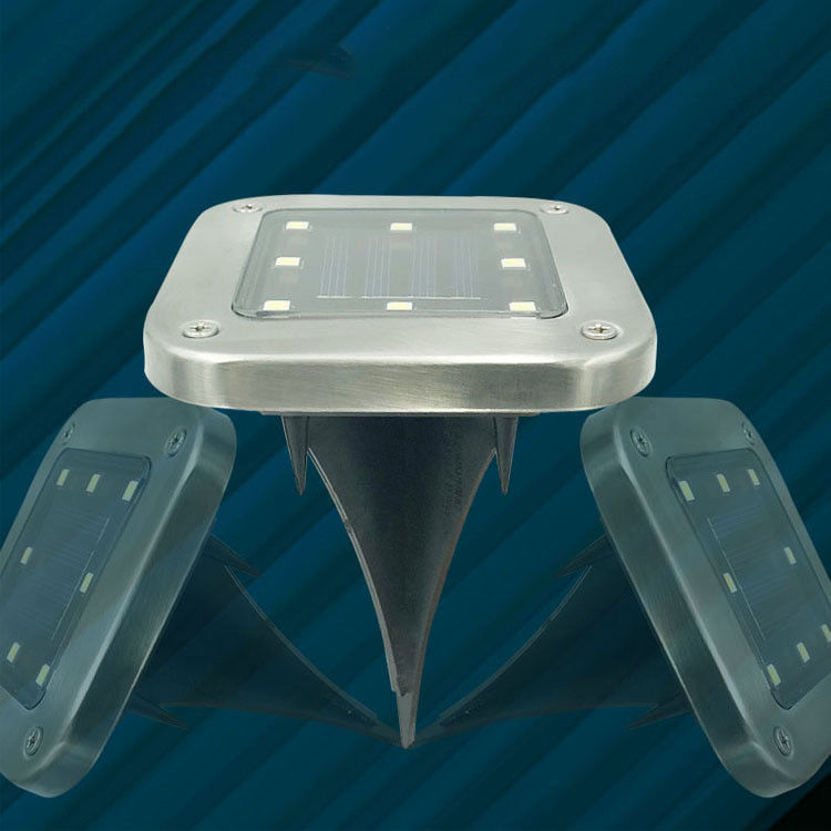 1- Aluminio all'aperto luce solare per giardino di prato percorso sepolto in forma quadrata