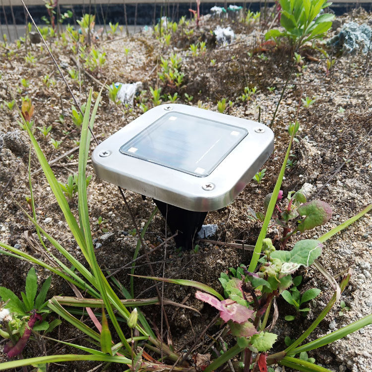 1- Aluminio all'aperto luce solare per giardino di prato percorso sepolto in forma quadrata