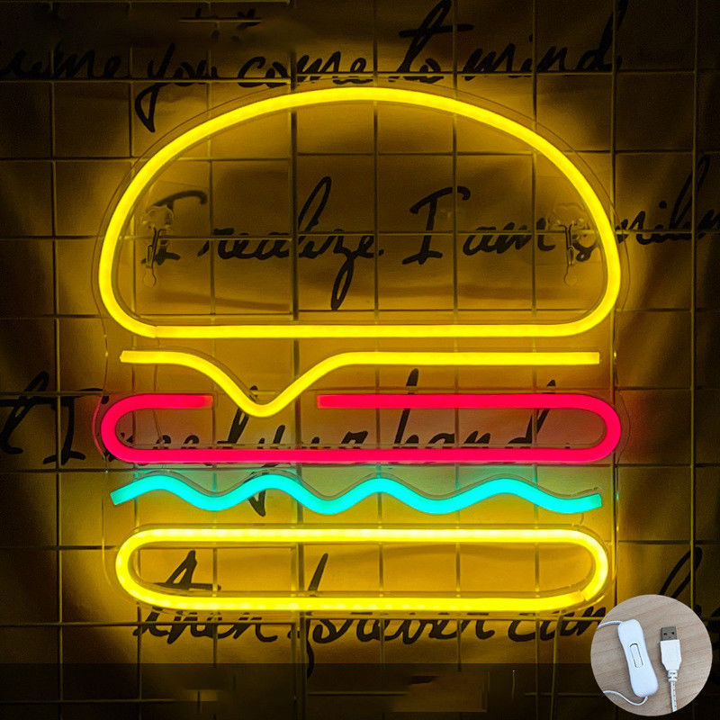 Neon Sign USB Switch Control Lampada acrilica per sala da pranzo Restaurante Decorazione per eventi di festa