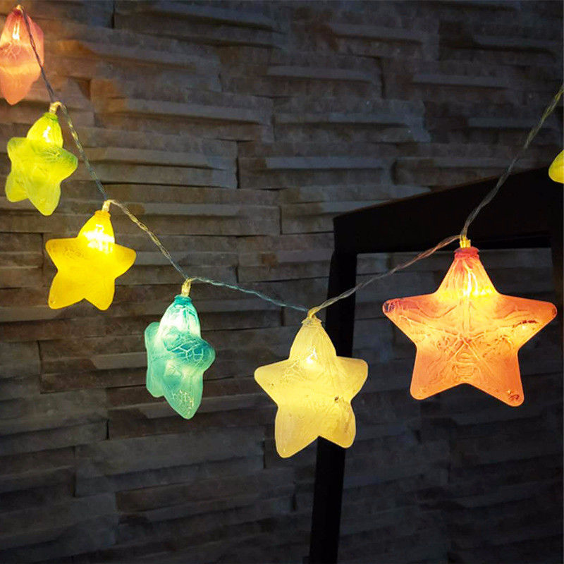 10 LED Crack Star Fairy String Lights per la festa di Natale Decorazione di nozze