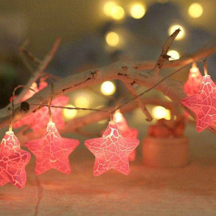 10 LED Crack Star Fairy String Lights per la festa di Natale Decorazione di nozze