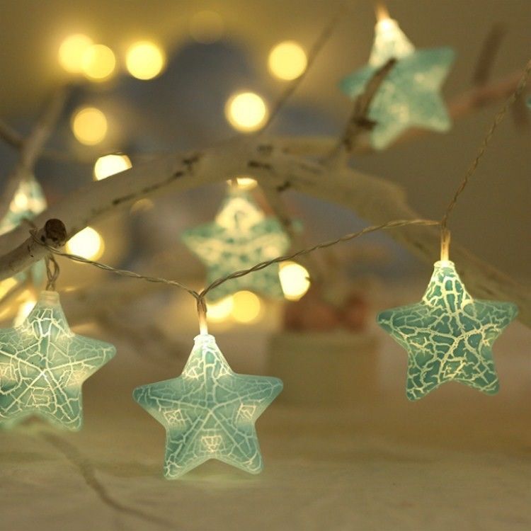 10 LED Crack Star Fairy String Lights per la festa di Natale Decorazione di nozze