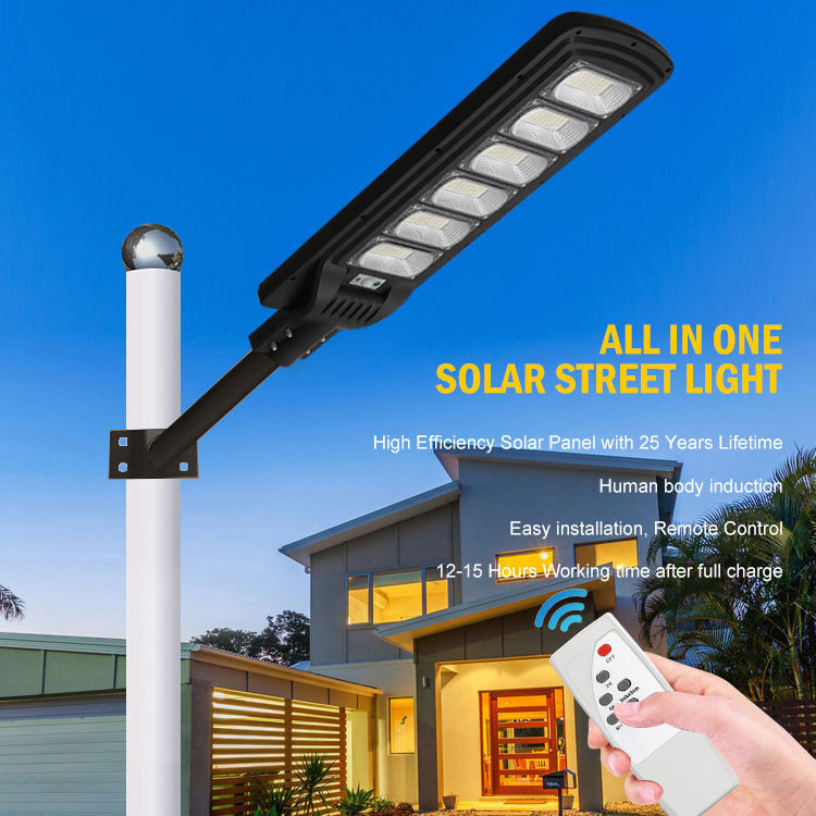 Batteria 3.2V/16000MAH 100lm/w 100w 200w 300w Lampada solare con telecomando
