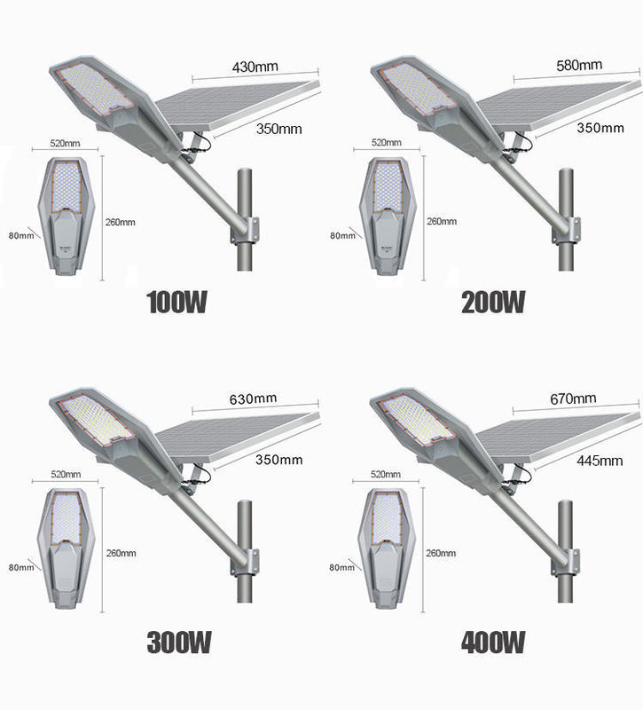 Servizio di soluzioni di illuminazione 100W 300W 400W luce solare per strade esterne impermeabile