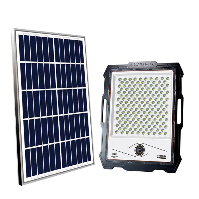 100W 200W 300W 400W luce solare con telecamera di sorveglianza e telecomando per esterni