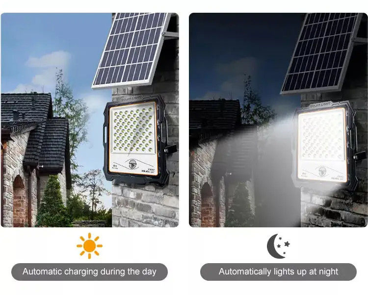100W 200W 300W 400W luce solare con telecamera di sorveglianza e telecomando per esterni