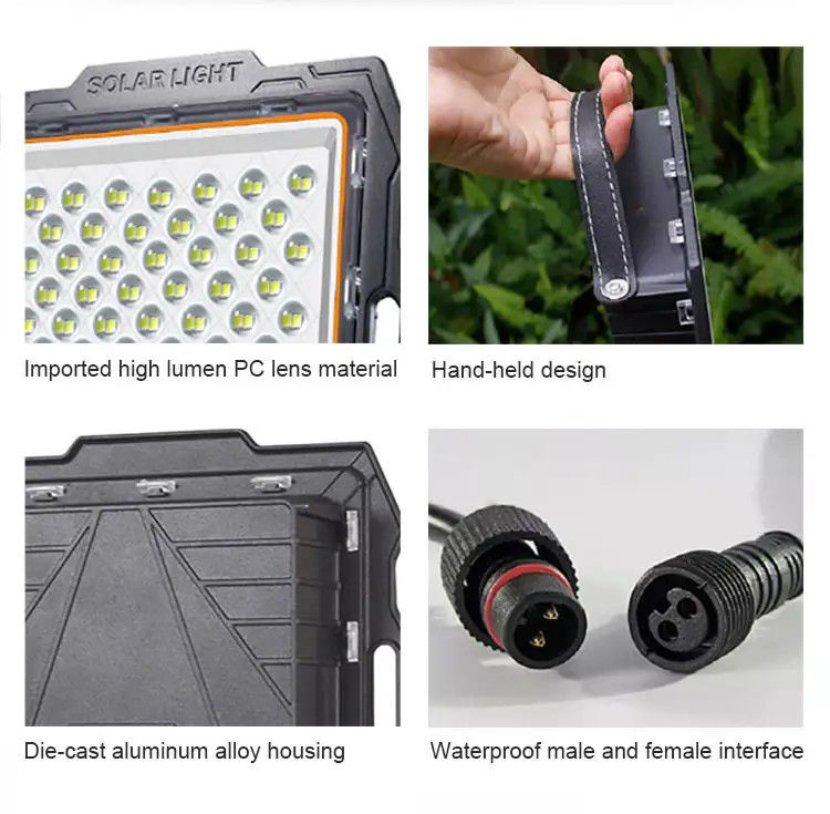 100W 200W 300W 400W luce solare con telecamera di sorveglianza e telecomando per esterni