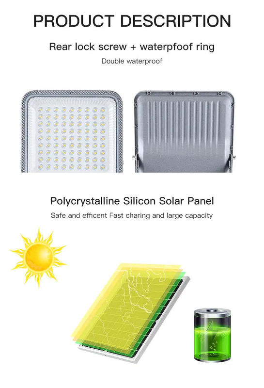 100w 200w 300w Led Solar Street Light Lampada di alluvione per un'illuminazione stabile e costante