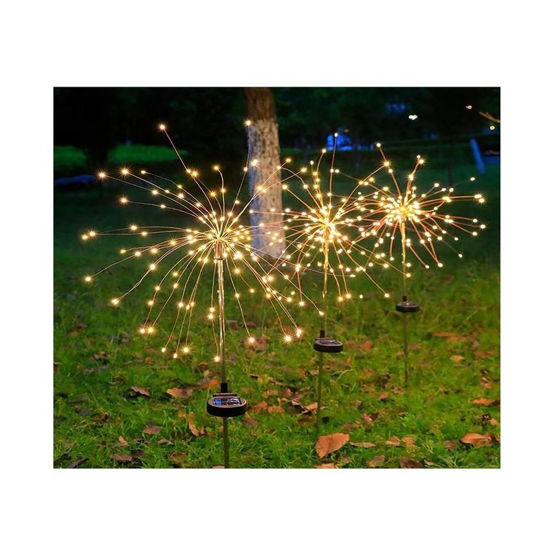 Luci da fuochi d'artificio solari a LED per il giardino del prato, il patio, la decorazione natalizia, la misurazione sul posto