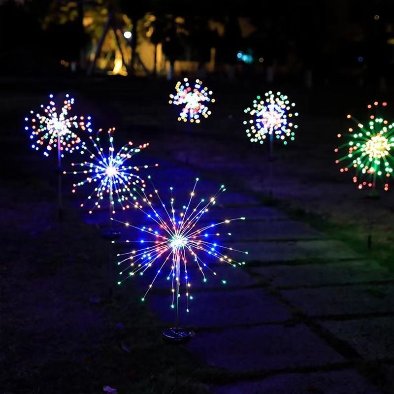 Luci da fuochi d'artificio solari a LED per il giardino del prato, il patio, la decorazione natalizia, la misurazione sul posto