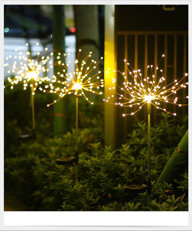 Luci da fuochi d'artificio solari a LED per il giardino del prato, il patio, la decorazione natalizia, la misurazione sul posto