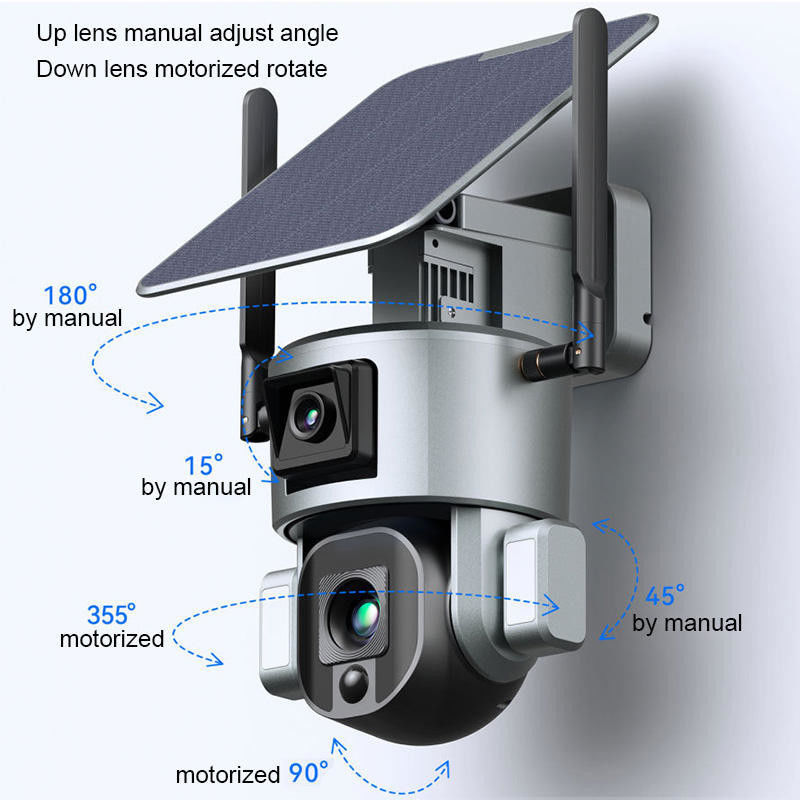 Impermeabile 1080p 2 Way Audio Wifi 4g pannello solare batteria Cctv Camera per esterni