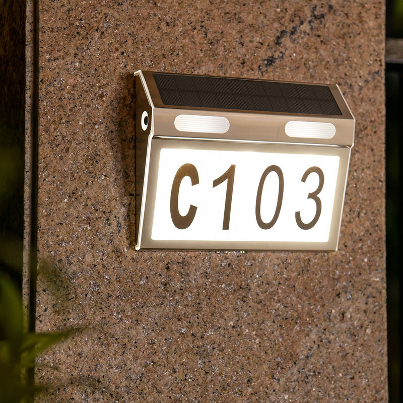 40lm Flux luminoso solare LED luce da giardino per la casa porta garage piastra di muro illuminazione