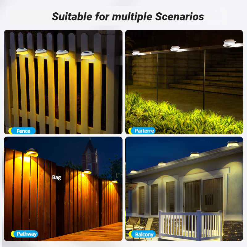 Lampada di recinzione a LED a energia solare impermeabile 100lm/w ABS PC Garden Light per cortile