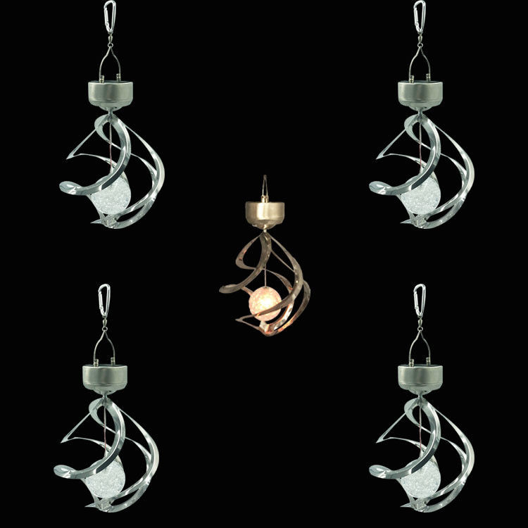 Spiral Solar Wind Chimes luci esterne impermeabile Cambiamento di colore Lampada a LED per giardino