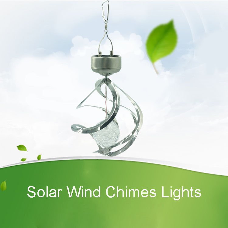 Spiral Solar Wind Chimes luci esterne impermeabile Cambiamento di colore Lampada a LED per giardino