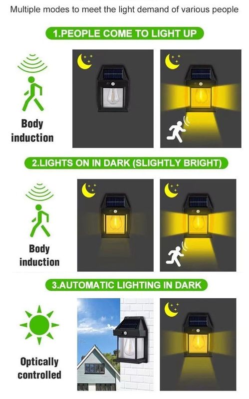 Servizio di illuminazione per giardini luce solare LED a muro con temperatura di colore di 6000K CCT