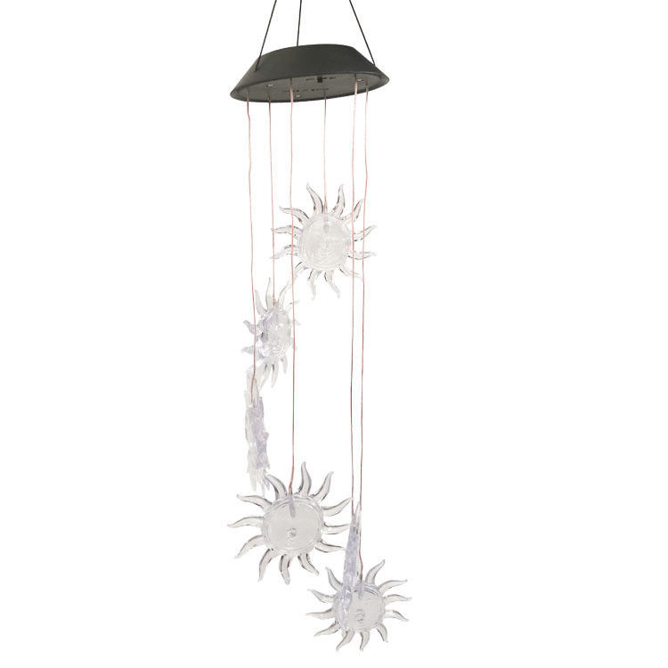 Lampada esterna a cambio colore a LED a vento solare per giardino