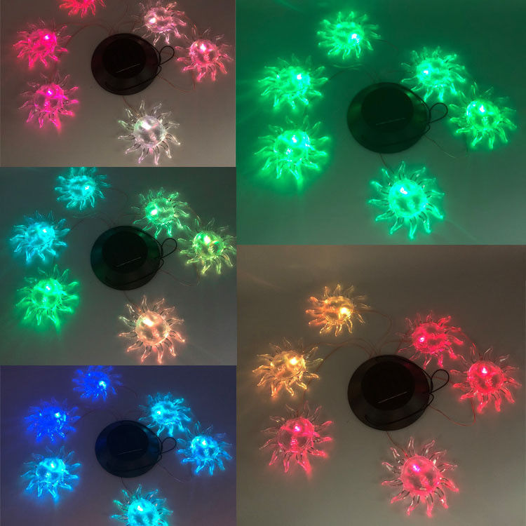 Lampada esterna a cambio colore a LED a vento solare per giardino