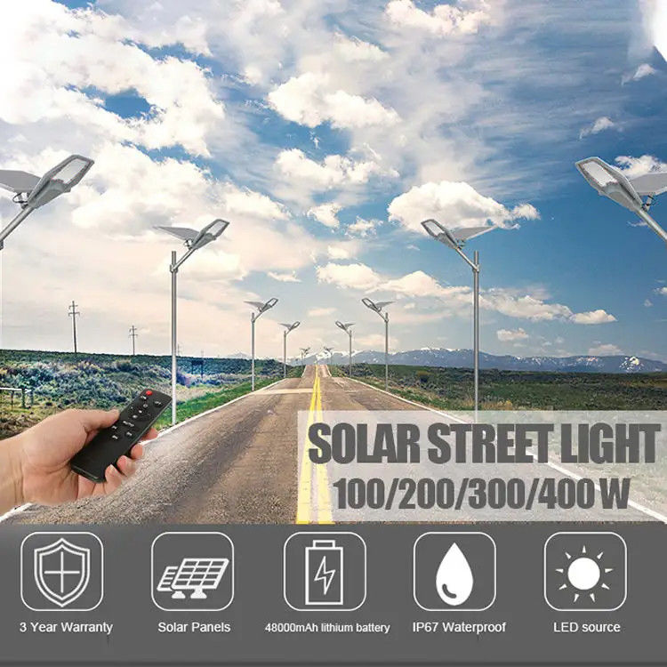 Lampade a LED solari 300w 400w 500w 200lm/W Ip66 Lampade solari Illuminazione per uso commerciale