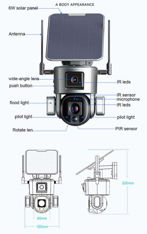 10x Zoom 4.0MP Wifi Dome CCTV Network Ipsy Batteria solare Backup Camera di sorveglianza 4g