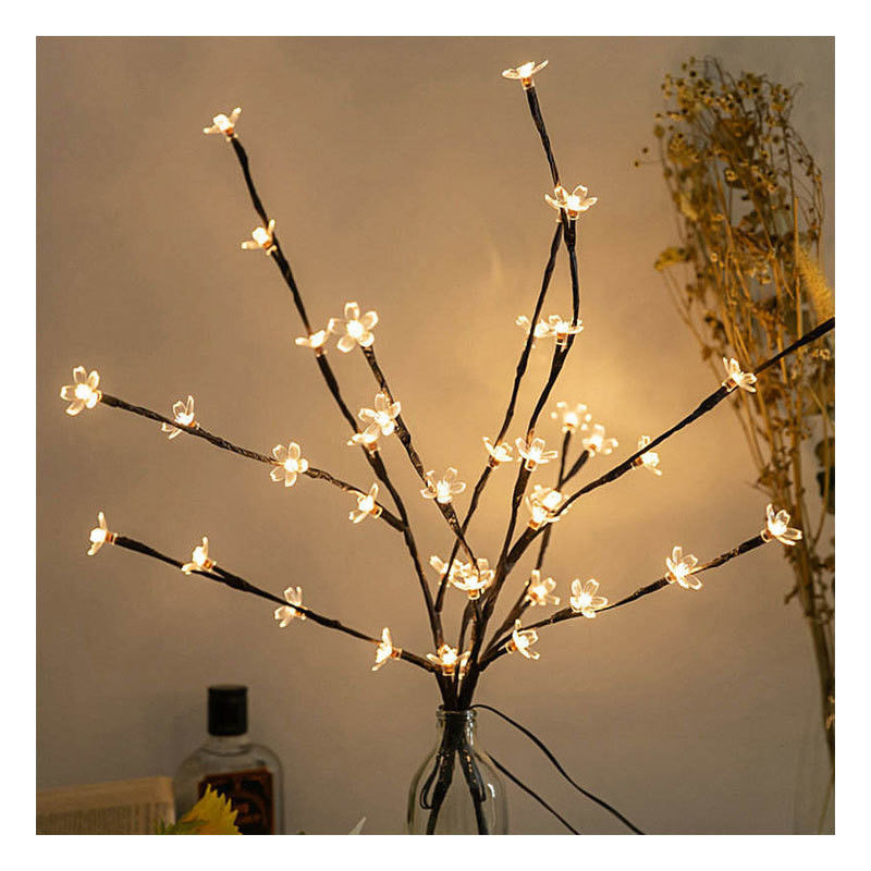 Indoor 36cm 24 lampadine Batteria Stella di Natale Decorazione domestica Led Fiore di ciliegio Tavolo Bonsai Albero Fairy Light