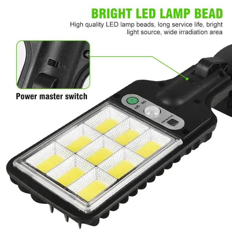 Lampada solare da giardino ad alta luminosità Sensore di sicurezza per illuminazione esterna