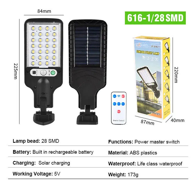 Lampada solare da giardino ad alta luminosità Sensore di sicurezza per illuminazione esterna