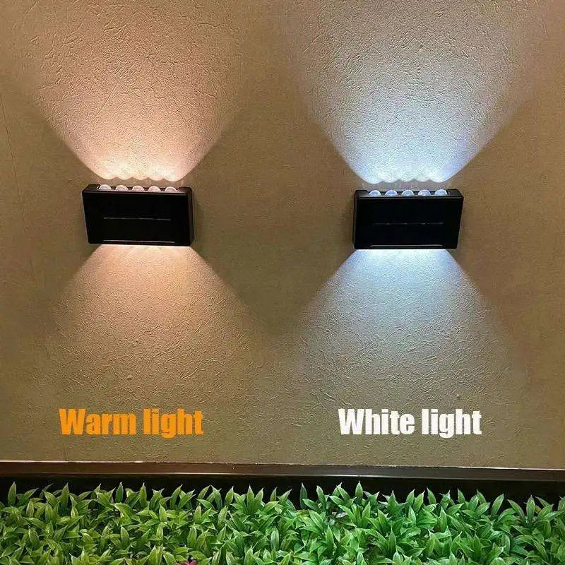 Acque resistenti 4Led 6Led Up And Down Solar Wall Light per giardino cortile luminoso