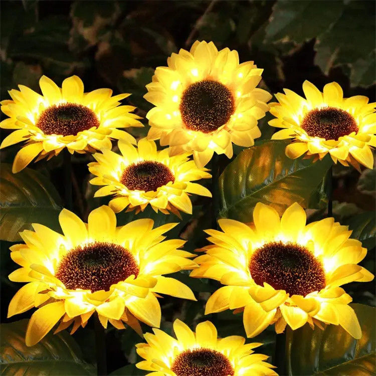 Lampada a LED solare impermeabile giardino decorativo girasole sole per cortile nel cortile