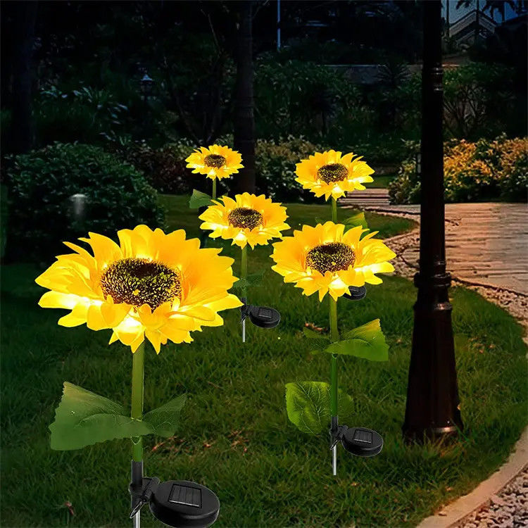 Lampada a LED solare impermeabile giardino decorativo girasole sole per cortile nel cortile