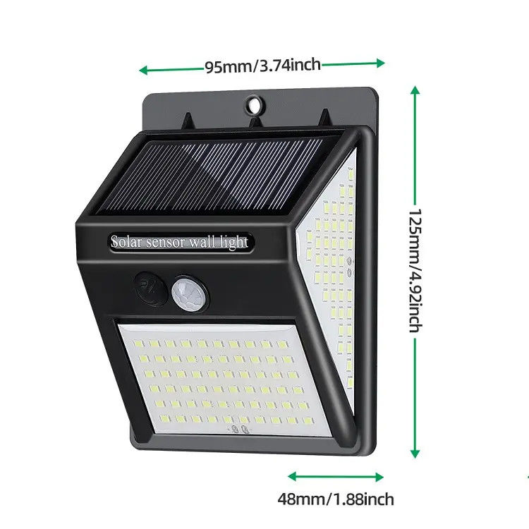 120° angolo di raggio Lampada da giardino solare all'aperto Lampade di sicurezza a LED Luci notturne con sensore di movimento