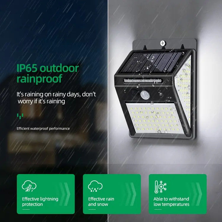 120° angolo di raggio Lampada da giardino solare all'aperto Lampade di sicurezza a LED Luci notturne con sensore di movimento