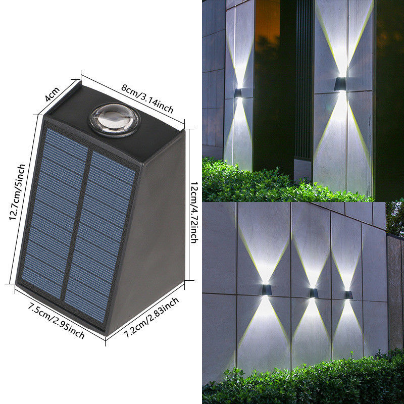 Dimensioni della lampada 12,7*4*8*12*7,2*7,5cm Luce solare per pareti per ornamenti da giardino all'aperto impermeabile