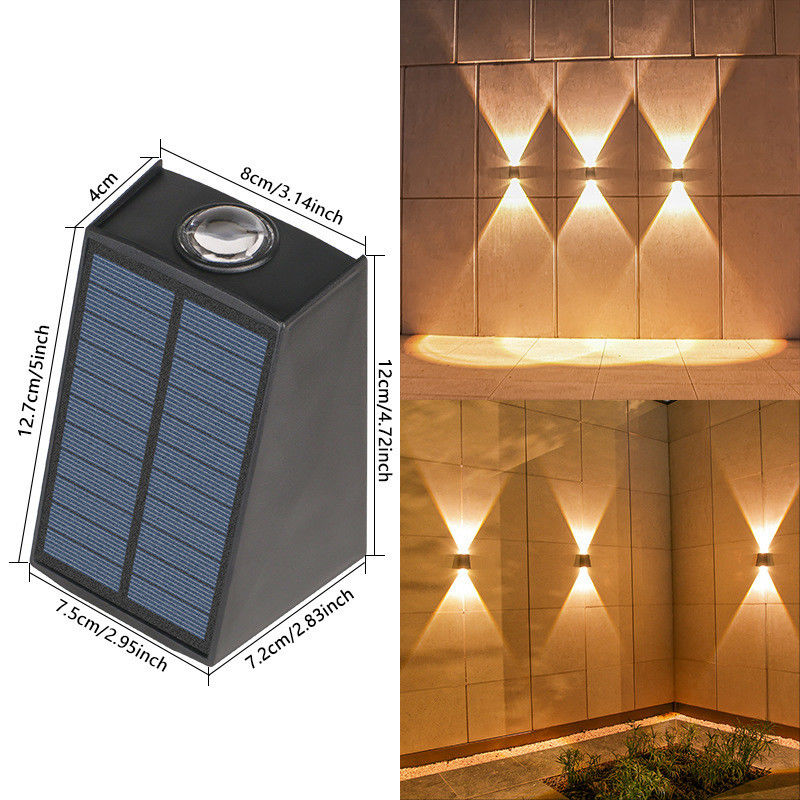 Dimensioni della lampada 12,7*4*8*12*7,2*7,5cm Luce solare per pareti per ornamenti da giardino all'aperto impermeabile