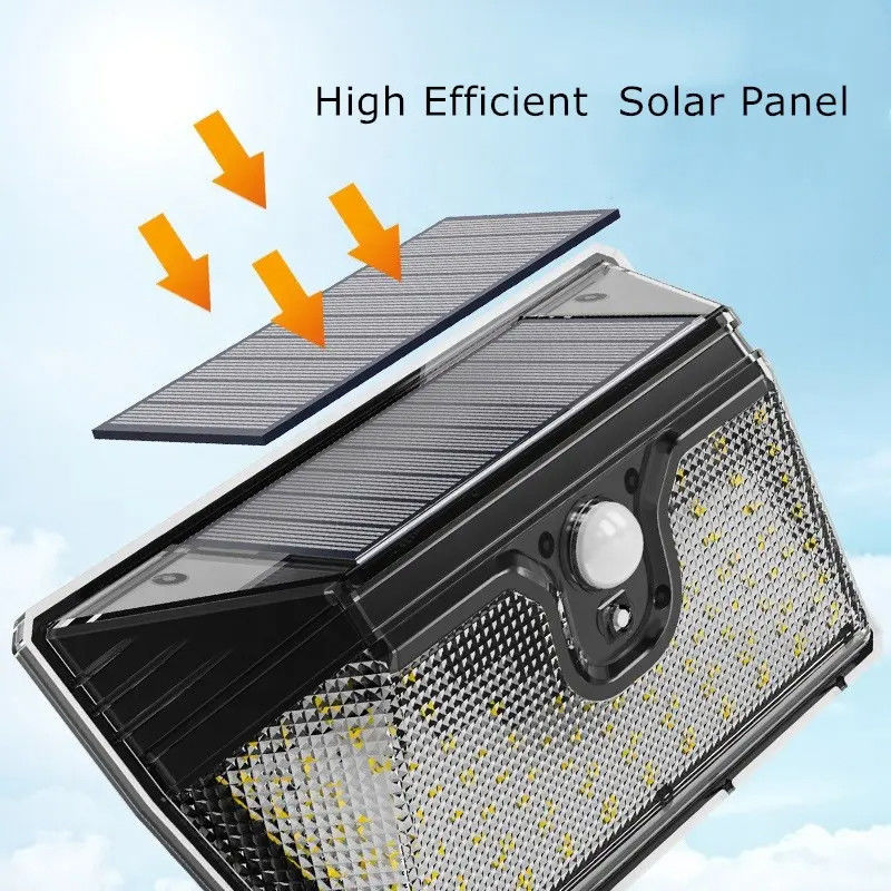 218LED Soft Cold White Solar Motion Sensing Wall Light per il giardino all'aperto Risparmio energetico