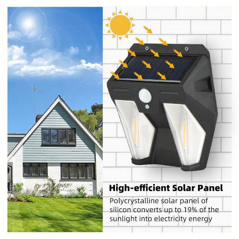Lumiere da parete a energia solare multiuso Sensore di movimento esterno Induzione umana Testa regolabile