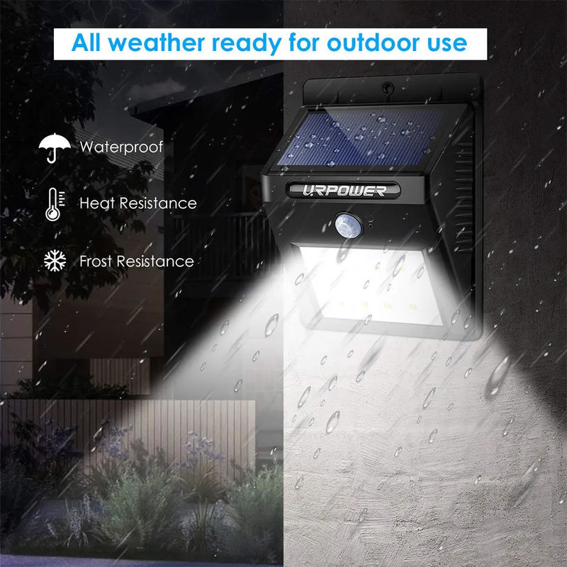 Lampada a parete solare a 20 LED impermeabile con sensore di movimento e temperatura del colore 5000K