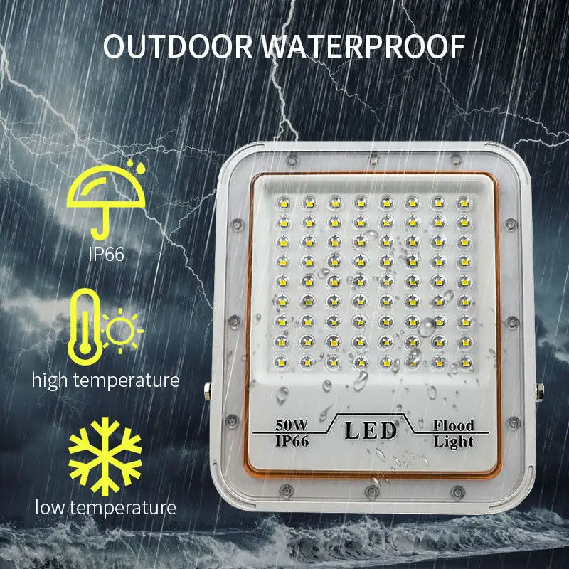 Lampada di alluvione grigio impermeabile all'aria aperta 30w 50w 100w 200w Lampada di alluvione a LED per stadio
